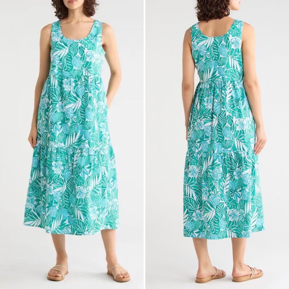 Tommy Bahama Coco Bay Midi Sundress In Atlantis Teal S